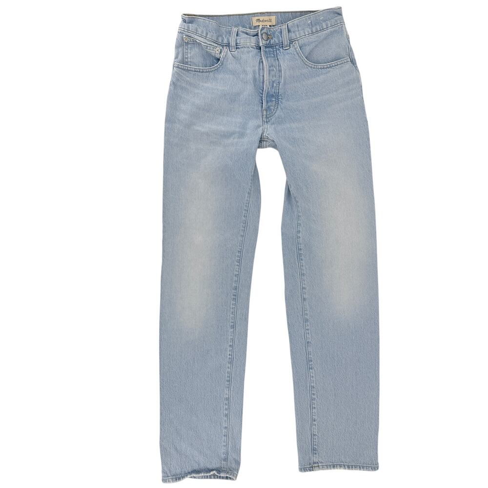 Madewell The Dean Easy Straight Jeans Sz 27 Light Wash High Rise Denim